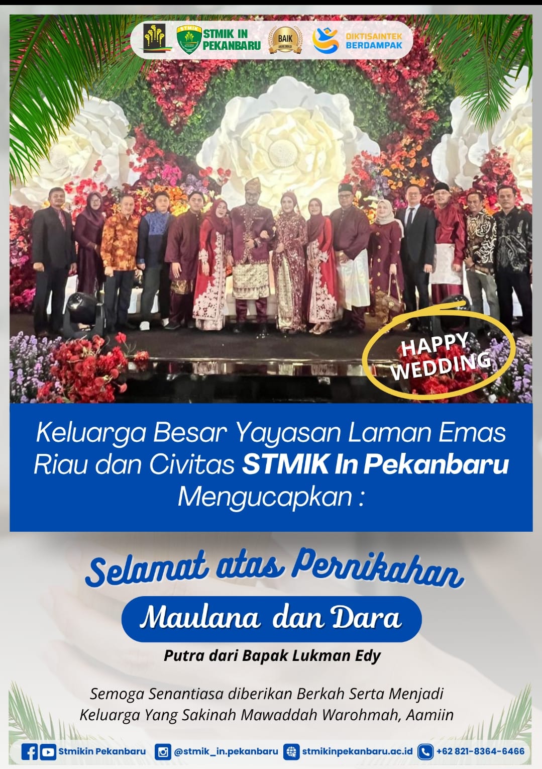 Doa dan Restu dari Civitas Akademika STMIK IN Pekanbaru